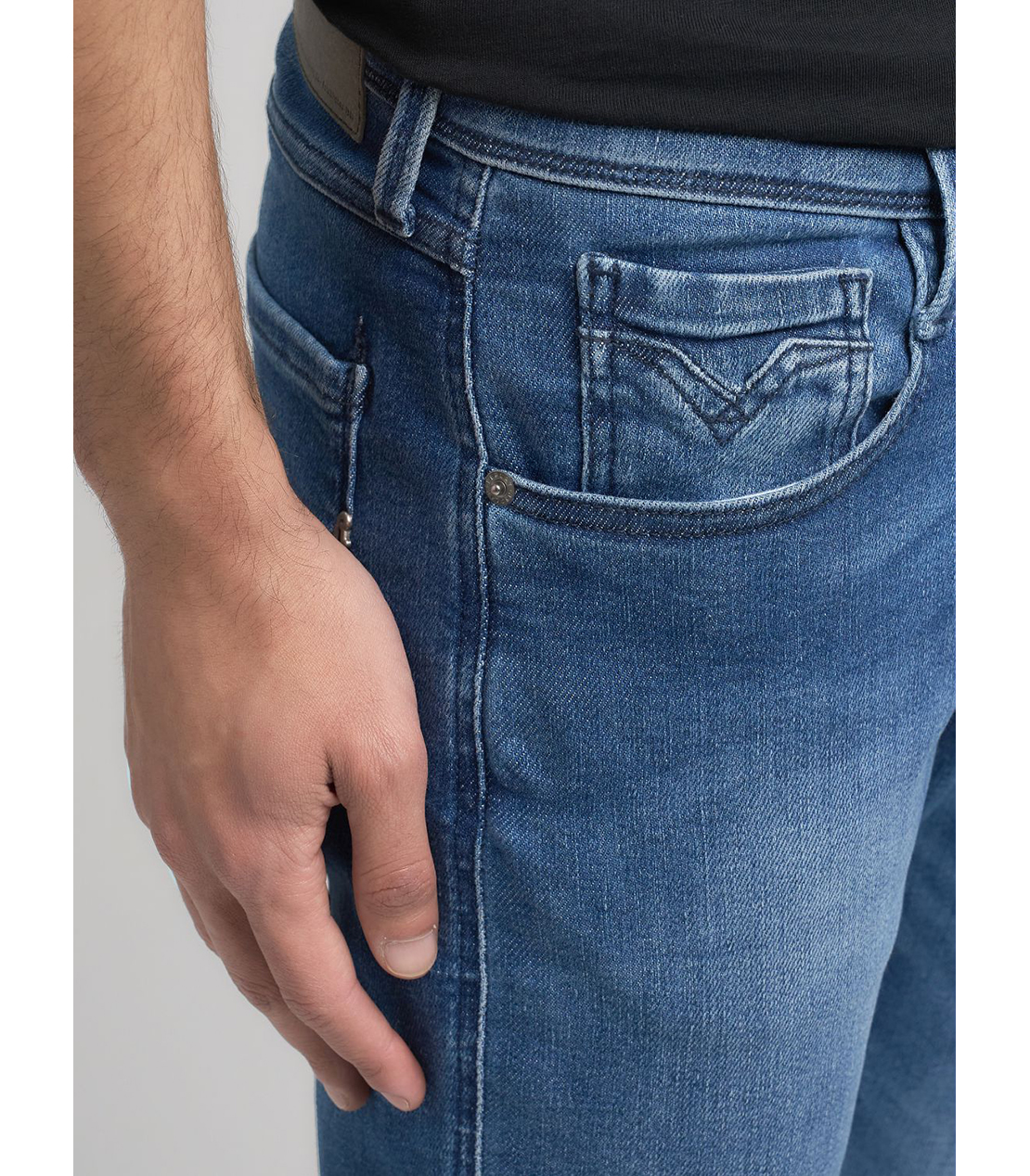 スリムフィットANBASS ブルーパワーストレッチデニム 詳細画像 ブルー 6